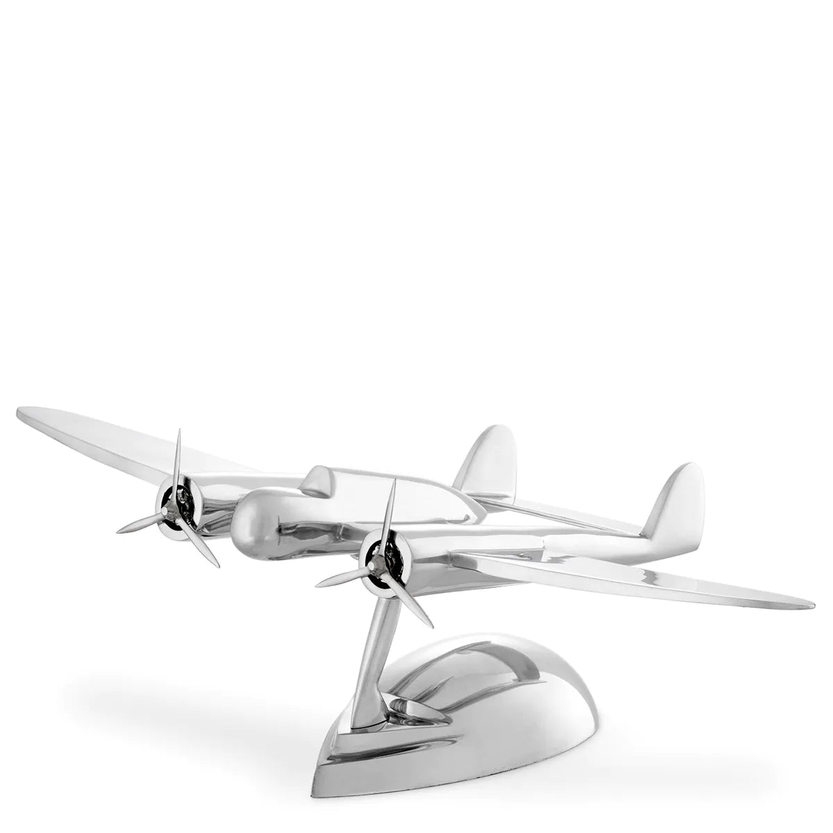 Polished stainless steel replica of Dutch WWII GI Fokker fighter aircraft