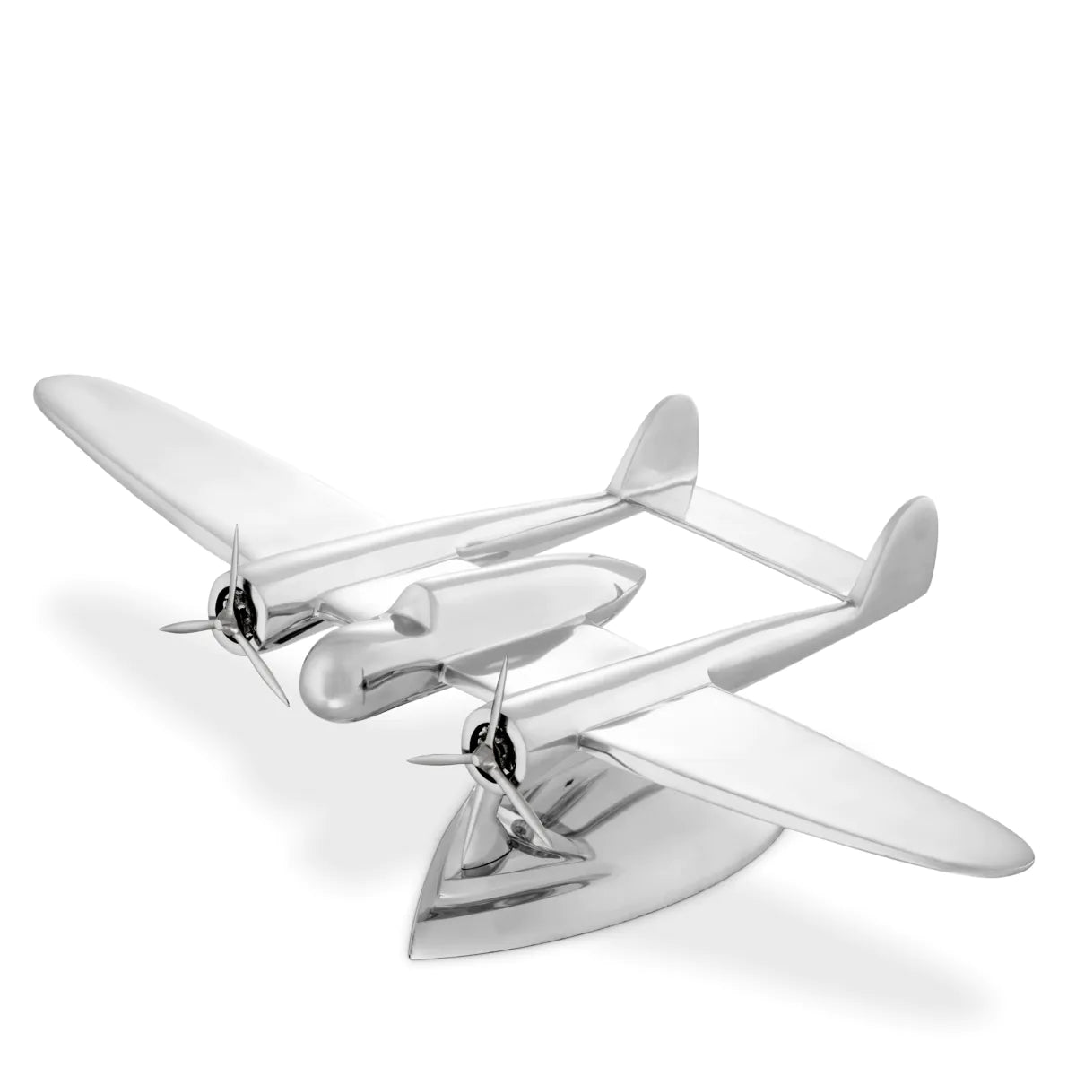 Collector’s item Fokker fighter plane in polished stainless steel finish